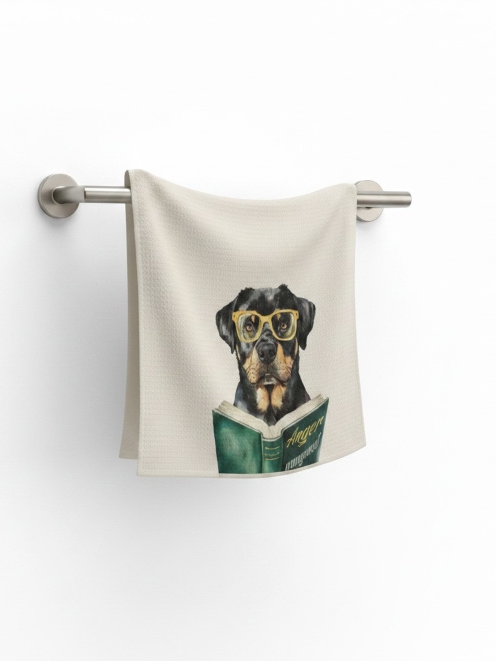 Towel with Rottweiler Reading Anger Management Text nwot